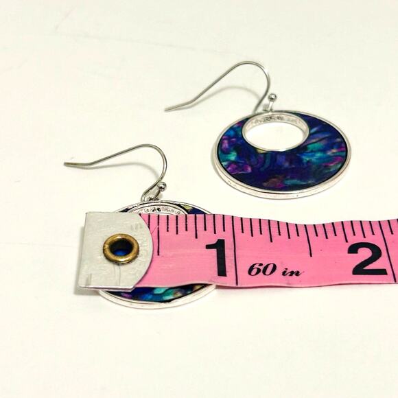 Vintage Purple Iridescent Dangle Earrings - Picture 4 of 10